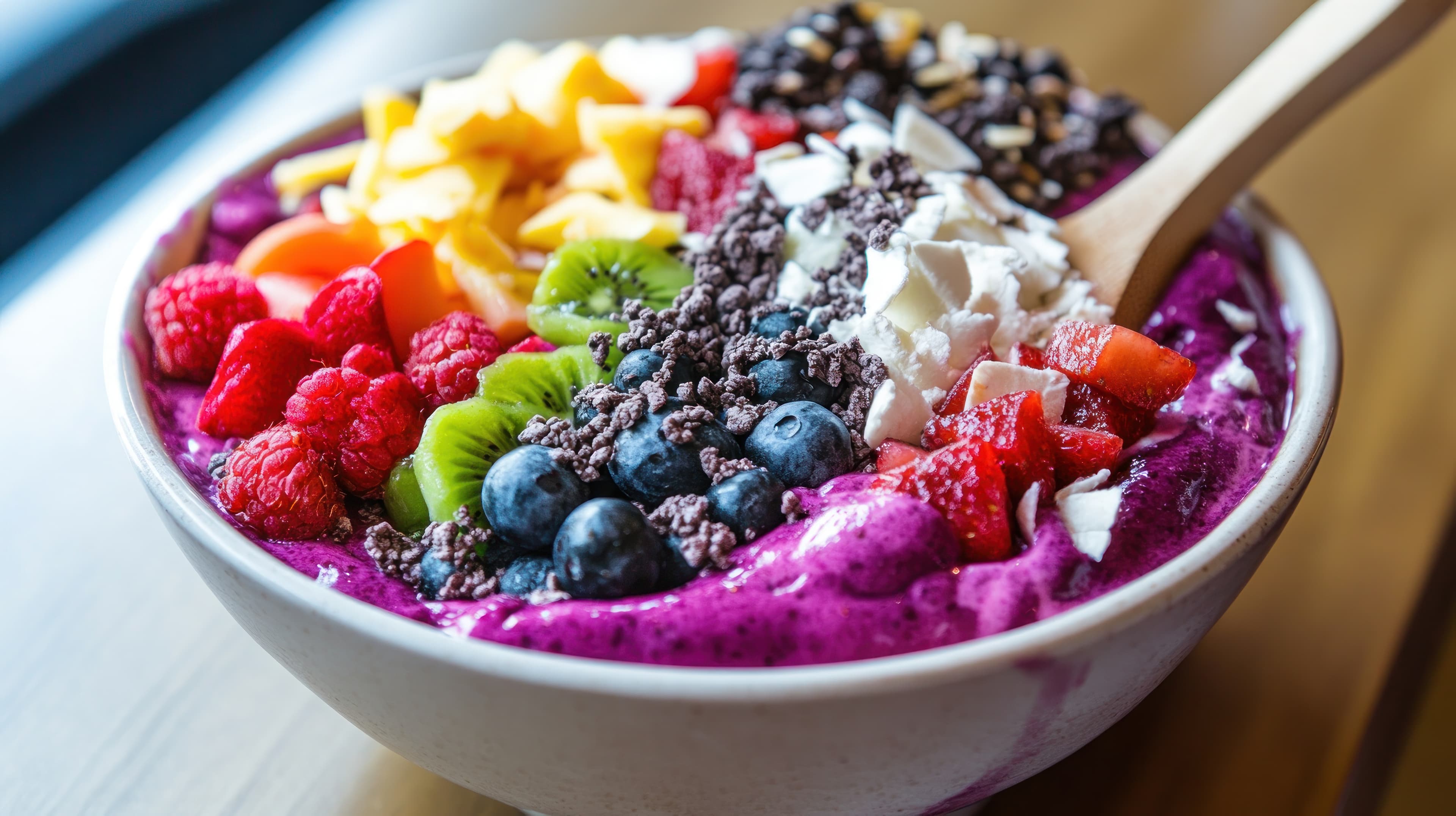 Featured Asaii acai bowl with fresh fruit and granola